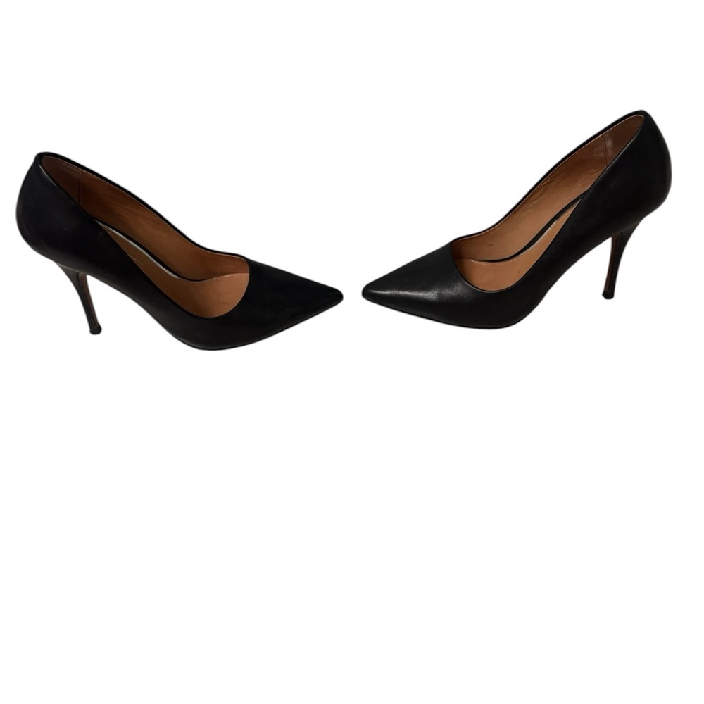 Linea Paolo Black Pointed Leather Heels, size 4 - Picture 2 of 6
